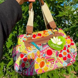 Lily Bloom Floral Pattern Purse, size: MED